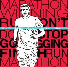 male runner sketch illustration N3