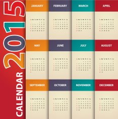Modern calendar 2015 in paper background style Vector illust ration N2