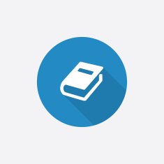 book Flat Blue Simple Icon with long shadow
