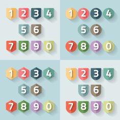 set of number on a label