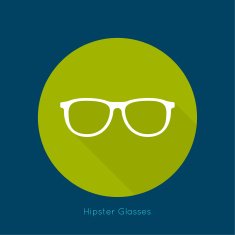 Geek glasses icon with long shadows