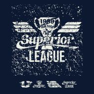 College rugby superior league retro emblem and design elements