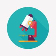 microscope flat icon with long shadow N38