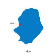 Detailed vector map of Niue and capital city Alofi