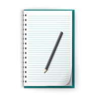 Lined notepad and pencil