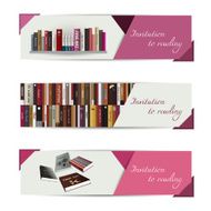 Set of three modern vector banners Book invitation concept