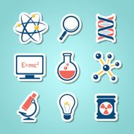Chemistry and science paper cut icons