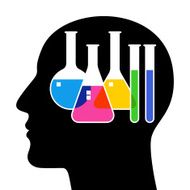 SIlhouette Of Head With Laboratory Glassware N2