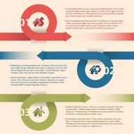 Infographic design with arrows and house icons