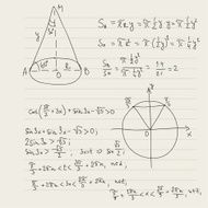 Vector pattern with mathematical formulas