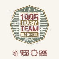 College team rugby retro emblem and design elements N7