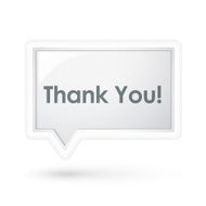 thank you words on a speech bubble