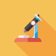 microscope flat icon with long shadow N39