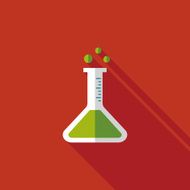 test tube flat icon with long shadow N112