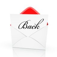 the word back on a card