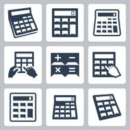 Calculators vector icons set