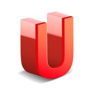 3d red letter U N7