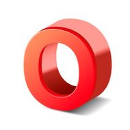 3d red letter O N8