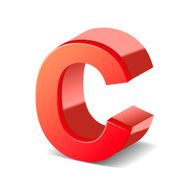 3d red letter C N7