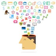 Open head of idea application concept Vector illustration N2