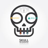 infographics vector skull and brain design diagram line style