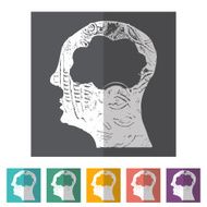 Brain Thinking Heads Icons vector N3