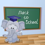 Cartoon Elephant wrote in classroom N2