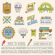 Back to school colorful doodle set N2