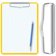 High detailed clipboard pencil and paper sheet (vector CMYK)