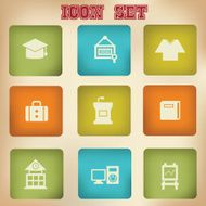 Education vintage icons vector N3