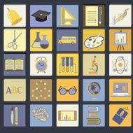 Education School Flat Icon Set N5