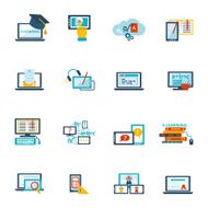 E-learning icon flat N2