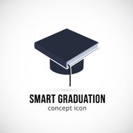 Smart Graduation Vector Concept Icon Symbol or Logo Template