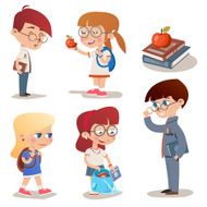 Vintage Style Characters School Children Set N2