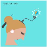 Creative silhouette woman head background