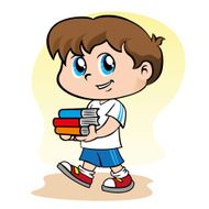 Child student carrying books N2