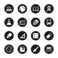 School Icons Set 2 - Black Circle Series