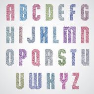 Geometric shape bold poster color letters font hand drawn