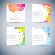 Set of vector watercolor template N77