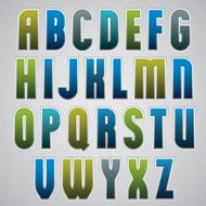 Vector retro alphabet bold and condensed font in poster