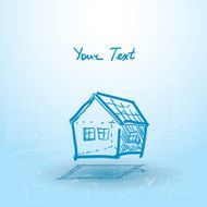 House house plan on a blue background Building Sketch vector