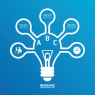 light bulb line infographics options banner