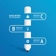 vector Creative infographic Template with pencil ribbon line