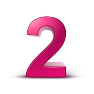 3d shiny pink number 2