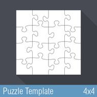 Jigsaw Puzzle Template 16 Pieces