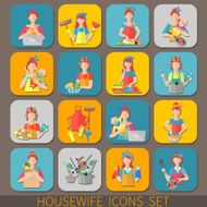 Housewife Icons Set