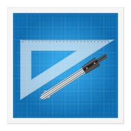 blueprint and ruler instruments N23