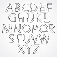 Weird constructor font vector alphabet letters