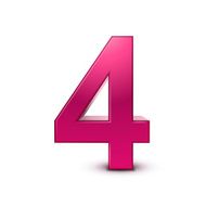 3d shiny pink number 4