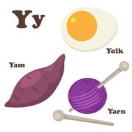 Alphabet Y letter Yam Yarn Yolk N2